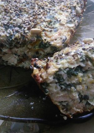 Una foto de Budín de pollo y acelga