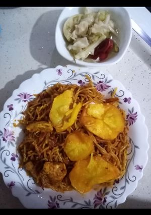 عکسی از دستور ماکارونی با سینه مرغ