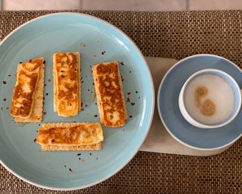 Easy Recipe Pan fried Halloumi with Honey and chilli Delicious Simple