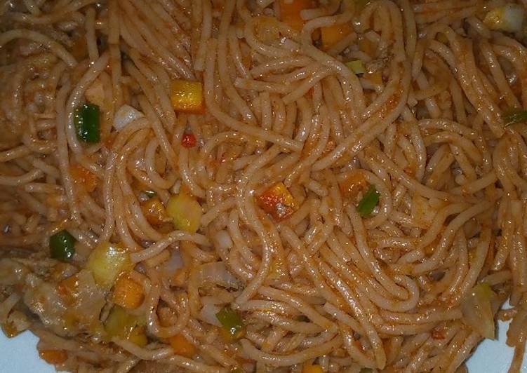 Simple Way to Make Award-winning Jollof spaghetti