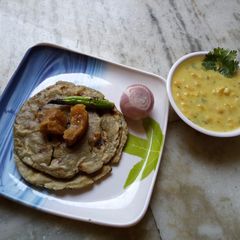 Bajra Roti Sang Methi Seeds & Boondi Mix KadiEdit A picture of Bajra Roti Sang Methi Seeds & Boondi Mix KadiEdit.