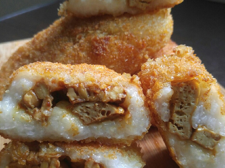 Resep Ketan goreng isi kering tahu tempe yang Lezat