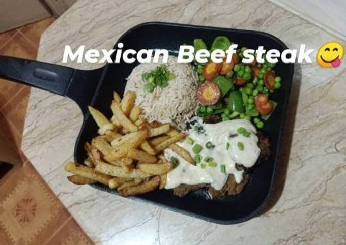 Beef Mexican steak with colorful veggies 🥬🥕🥑🌶️