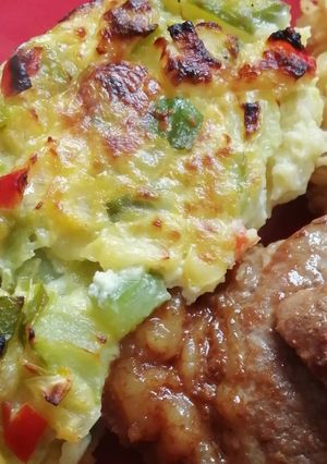 Una foto de Soufflé de zapallitos y zucchini