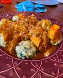 Ñoquis de acelga y papas con estofado