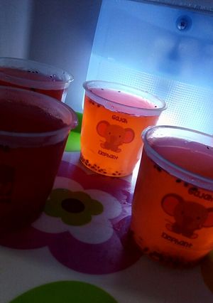 Foto resep Agar-agar biji selasih buat cemilan anak