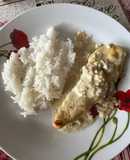 Baked chicken with blue cheese