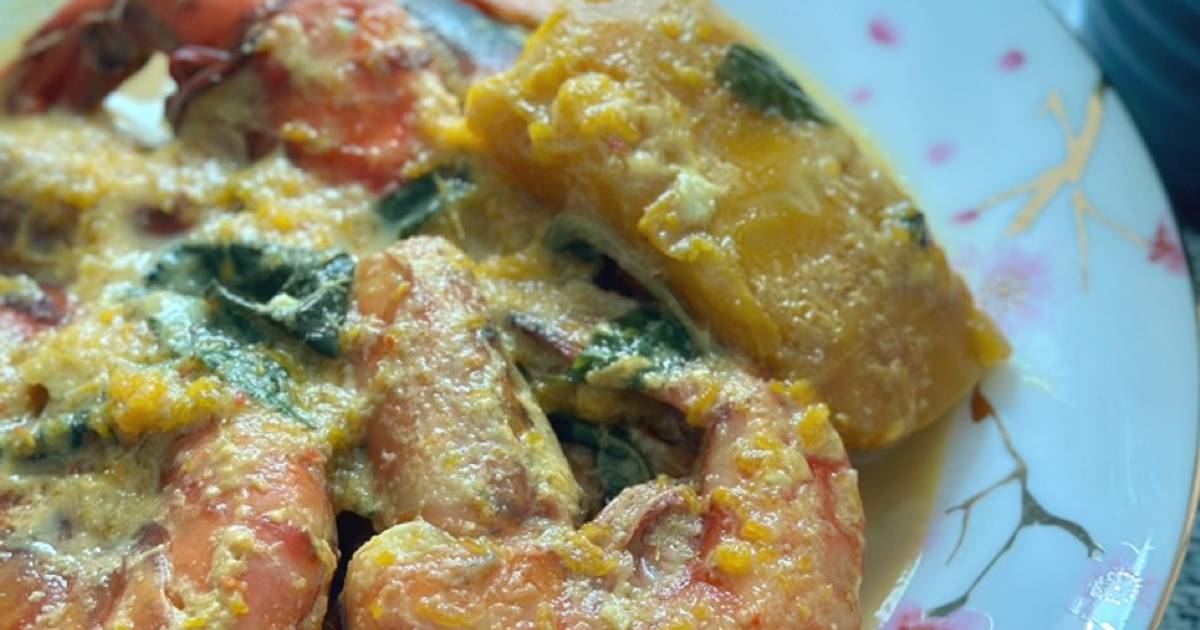 Resipi Udang And Labu Kuning Masak Lemak Cili Padi Daun Kesum Oleh