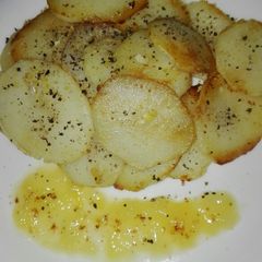 A picture of Roasted Potato Roundels With Mango Sauce.