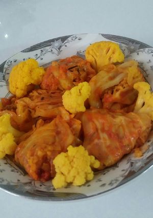 عکسی از دستور دلمه کلم با سس مخصوص😋😋