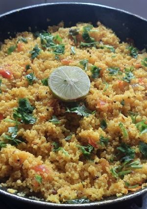 A picture of Lapse upma(broken wheat rava upma).