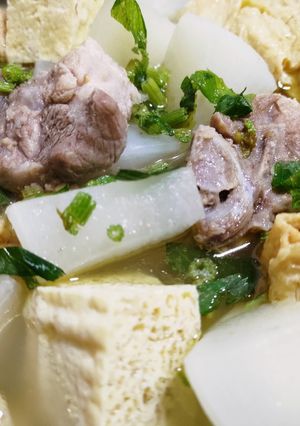 豆皮(角螺)菜頭排骨湯 的食譜成品照片