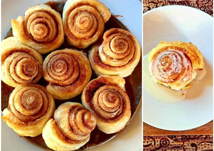 8. Puff Pastry Cinnamon Rolls with Cream Cheese Frosting