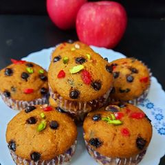 A picture of Eggless Apple Wheat Flour Muffin with Date Palm Jaggery.