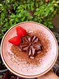 Valentine's chocolate milk pudding & strawberry ไม่ใช้เตาอบ ❤️