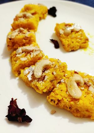 A picture of Milk Curd Barfi.