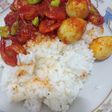Balado udang, telur puyuh dan petai