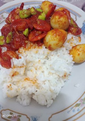 Foto resep Balado udang, telur puyuh dan petai