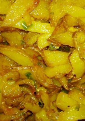 A picture of Potato(Aalu) ka bhujiya.