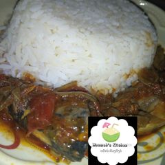 White rice and fish stew A picture of White rice and fish stew.