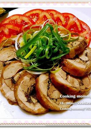 黑胡椒雞腿捲 的食譜成品照片