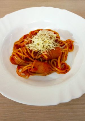 Virslis spagetti recept fotója