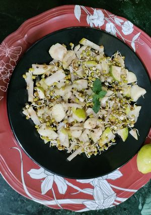 A picture of Sprouted Moong Fruits Salad.