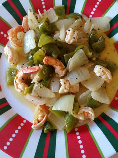 Una foto de Camarones con pimiento