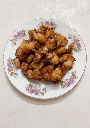 Hình của món Ba chỉ nướng bằng nồi chiên không dầu.