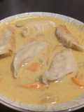 Soupe coco et gyoza aux crevettes