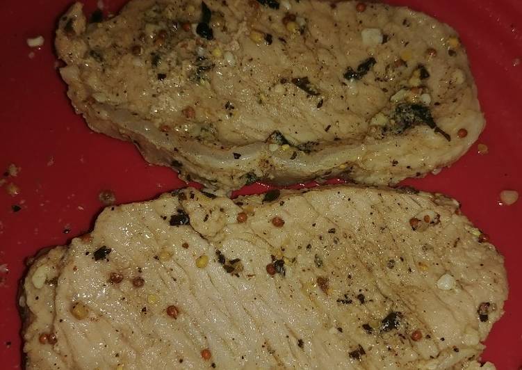 Get Breakfast of Garlic Honey-Dijon Pork Chops