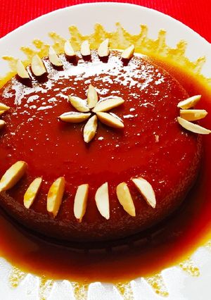 A picture of Caramel Biscuit pudding.