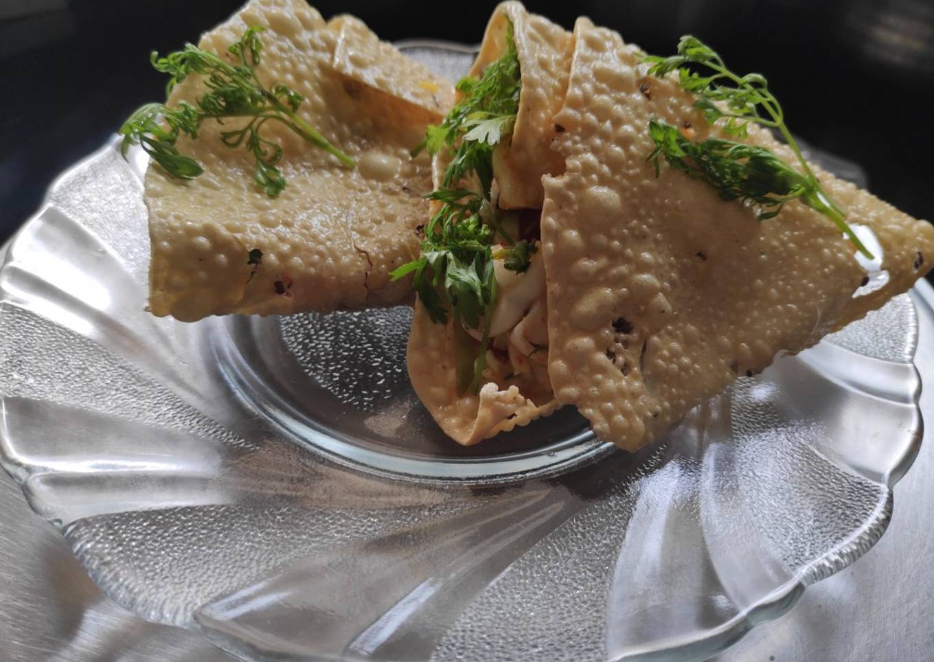 Papad Cone Salad π