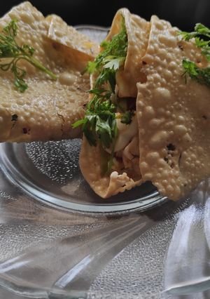 A picture of Papad Cone Salad 😋.