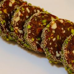 A picture of Khajur/Dates Burfi | Sugar-Free Dates & Dry Fruit Roll | Khajur & Nuts Burfi.