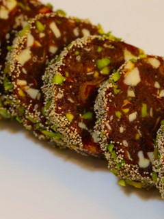 A picture of Khajur/Dates Burfi | Sugar-Free Dates & Dry Fruit Roll | Khajur & Nuts Burfi.