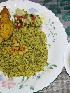 عکسی از دستور شوید پلو با مرغ😋