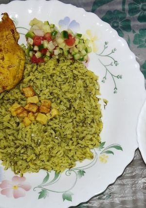 عکسی از دستور شوید پلو با مرغ😋