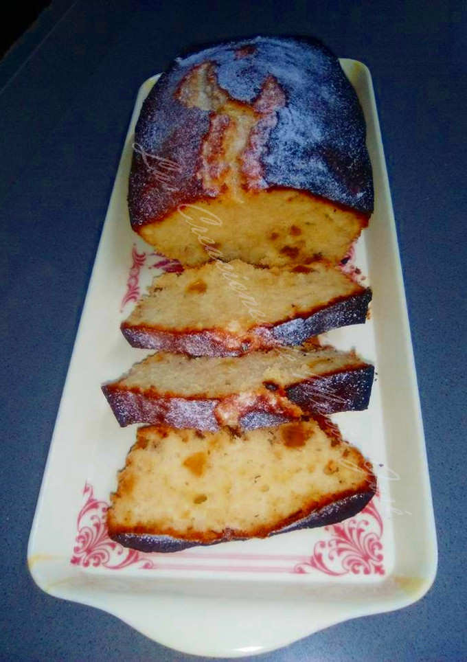 Una foto de Bizcocho de limón y fruta (sin gluten)