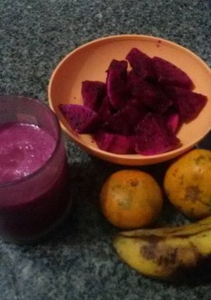 Foto resep Smoothie Buah Naga Pisang Jeruk