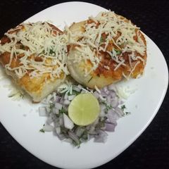 A picture of Masala cheese pav.