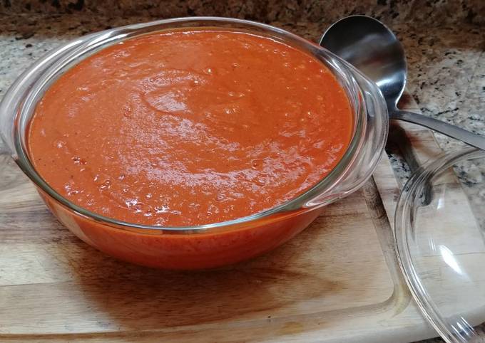 Steps to Prepare Perfect Roasted Red Pepper and Vegetable Soup