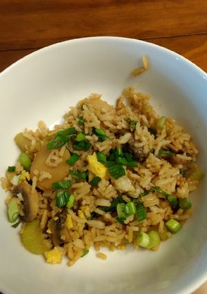 A picture of Veggie Fried Rice.
