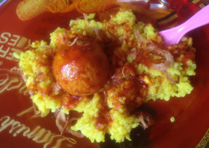 Anti Ribet, Bikin Nasi kuning harum (magicom) dan ayam bumbu merah Yang Mudah