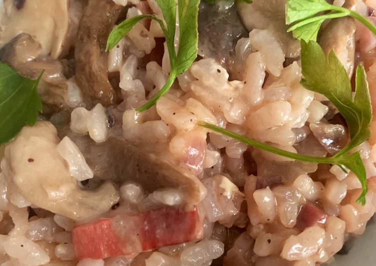 Risotto de jamón ibérico y setas