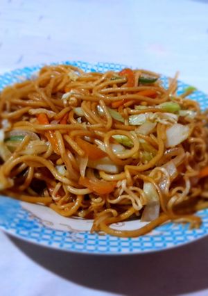 Una foto de Fideos con vegetales