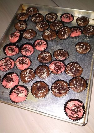 Foto resep Brownis panggang mini pink choco