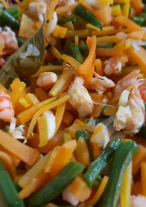 Foto resep Tumis wortel udang kacang panjang