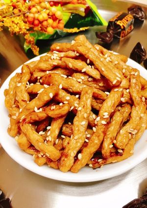 Hình của món Bóng cá kho chay.