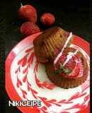 Strawberry oats jaggery muffin